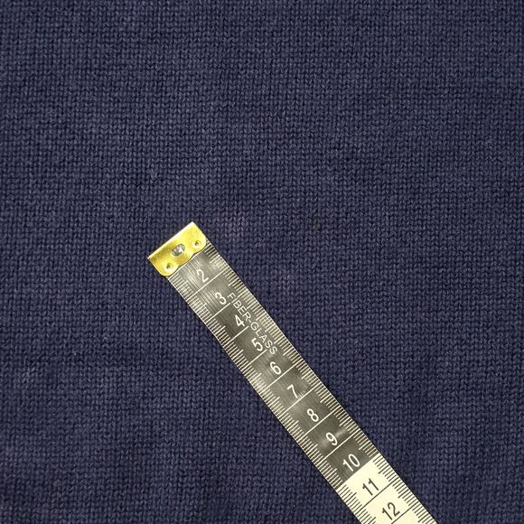 Lauren Ralph Lauren Navy Blue Quarter Zip Gold Embroidered Crest Logo Sweater - Picture 7 of 12